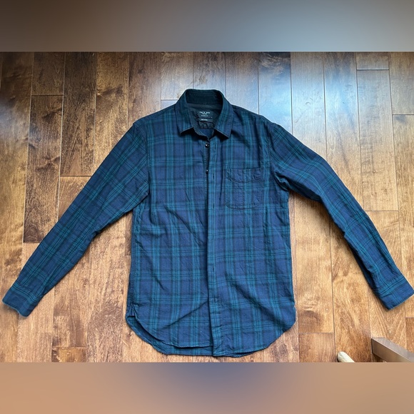 Rag & Bone black watch flannel shirt - Picture 1 of 6
